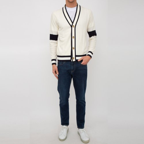 Мужской кардиган PAOLO PECORA Maglia Cardigan AVORIO