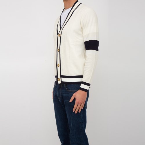 Мужской кардиган PAOLO PECORA Maglia Cardigan AVORIO