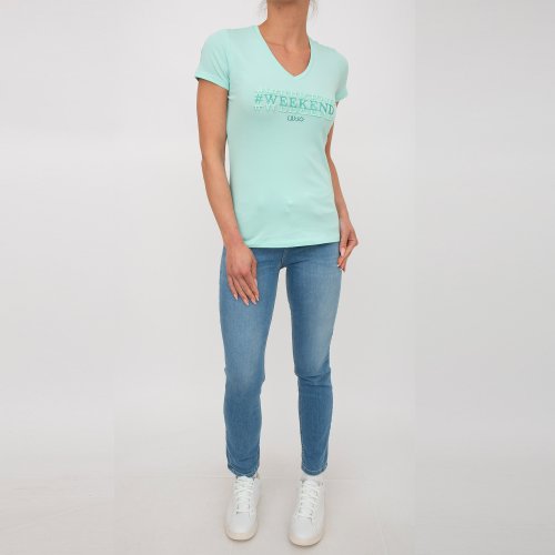 Женская футболка LIU JO T-SHIRT M/C ACQUAMARINA