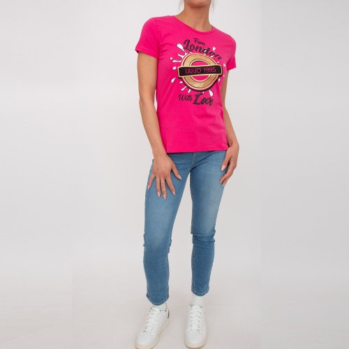 Женская футболка LIU JO ECS T-SHIRT M/C FUXIA