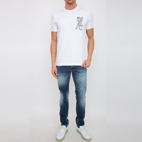 Мужская футболка BIKKEMBERGS MAGLIETTA BIANCO