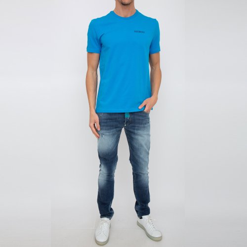 Чоловіча футболка BIKKEMBERGS MAGLIETTA AZZURRO