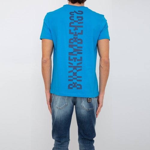 Чоловіча футболка BIKKEMBERGS MAGLIETTA AZZURRO