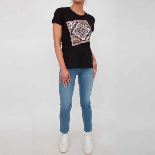 Жіноча футболка LIU JO ECS T-SHIRT MODA M/C NERO