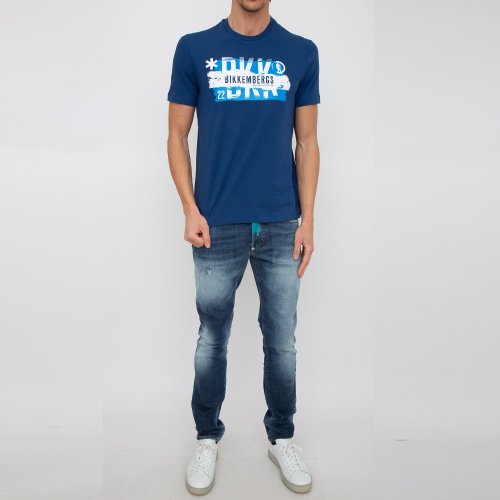 Чоловіча футболка BIKKEMBERGS MAGLIETTA BLU