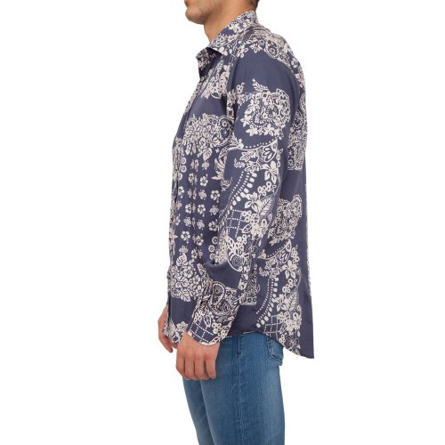 Мужская рубашка с длинным рукавом ETRO CAMICIA ETRO SPREAD WASH BLU