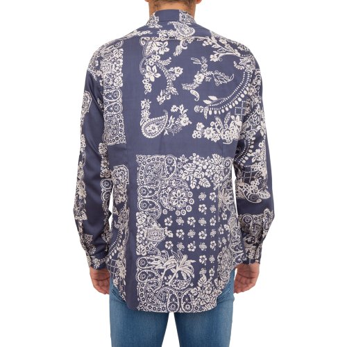 Мужская рубашка с длинным рукавом ETRO CAMICIA ETRO SPREAD WASH BLU