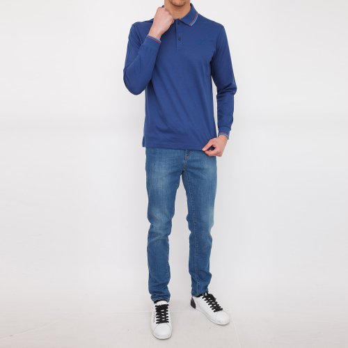 Чоловіче поло PAUL&SHARK POLO BASE COTONE BLU