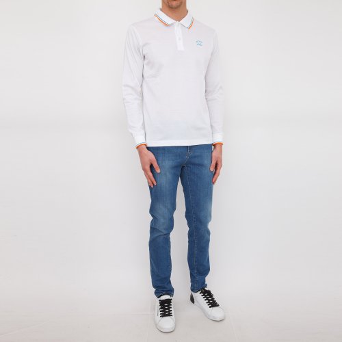 Чоловіче поло PAUL&SHARK POLO BASE COTONE BIANCO
