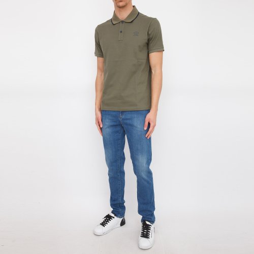 Мужское поло PAUL&SHARK POLO BASE COTONE VERDE
