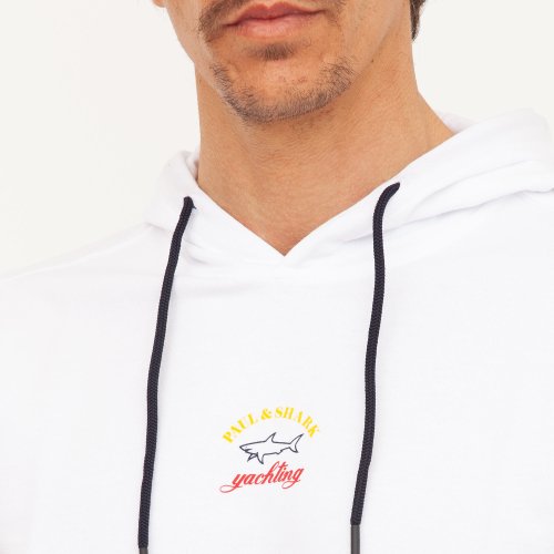 Чоловіча толстовка PAUL&SHARK GIROCOLLO CAPPUCCIO COTON BIANCO