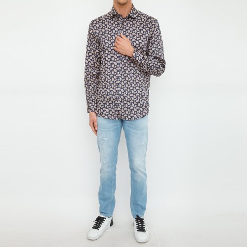 Чоловіча сорочка з довгим рукавом ETRO CAMICIA BLU