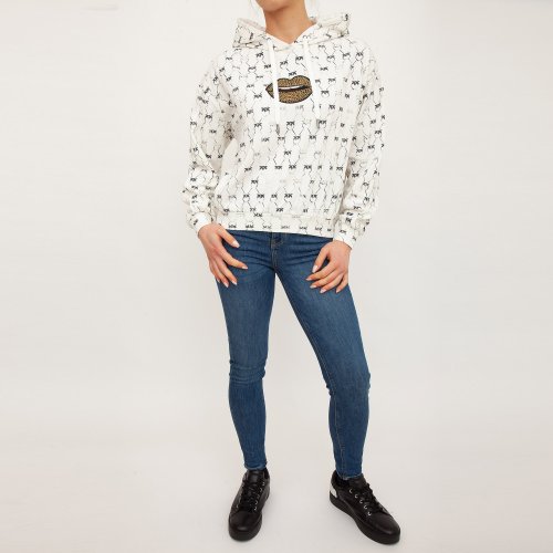 Жіноча толстовка PINKO Maglia tagliata BIANCO