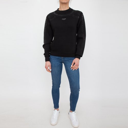 Жіноча толстовка GUESS JEANS FELPE MANICA LUNGA NERO