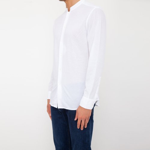 Чоловіча сорочка з довгим рукавом PAOLO PECORA Camicia Jersey BIANCO