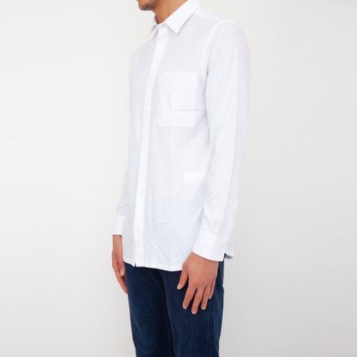 Мужская рубашка с длинным рукавом PAOLO PECORA Camicia Jersey BIANCO