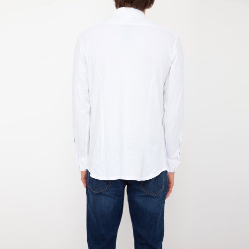 Мужская рубашка с длинным рукавом PAOLO PECORA Camicia Jersey BIANCO