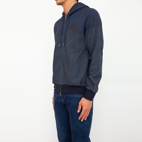 Чоловіча толстовка ETRO FELPA CAPPUCCIO BLU